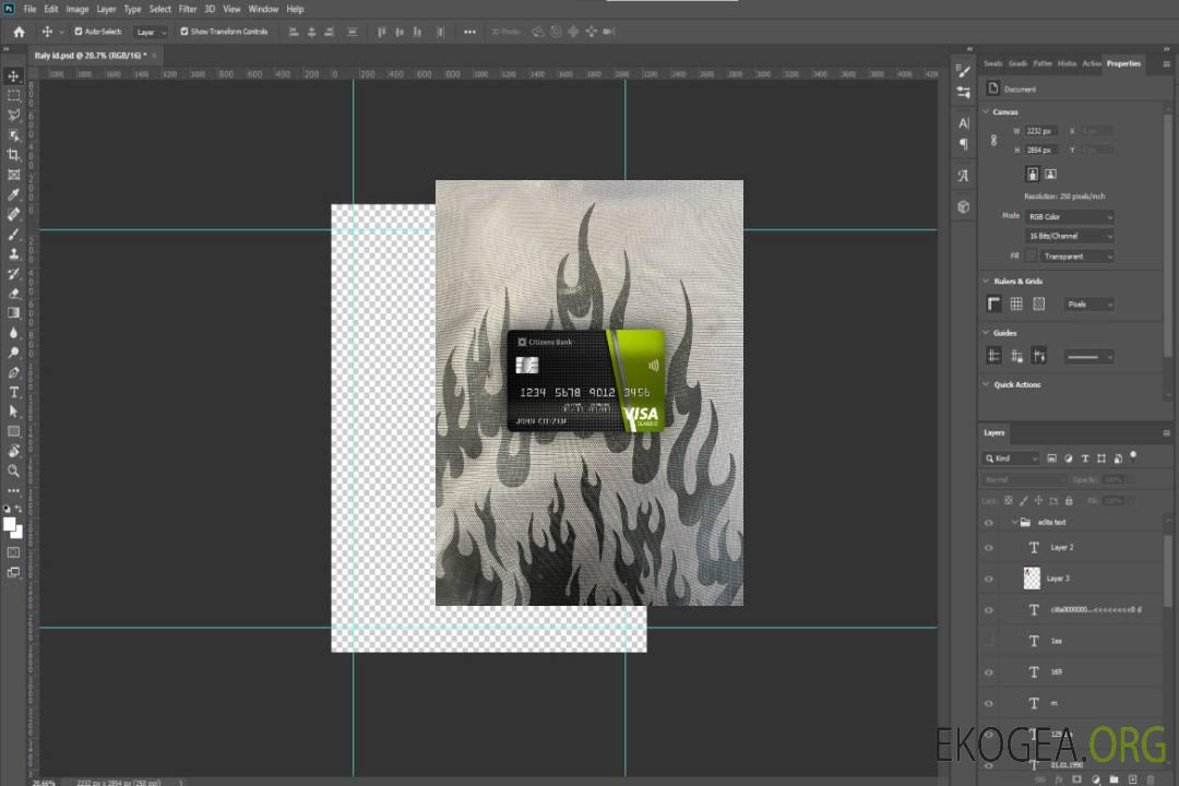 USA Citizens Bank Visa carte classique photolook recto template